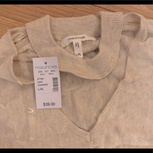 NWT Maurices peek a boo neck poncho style top L/XL